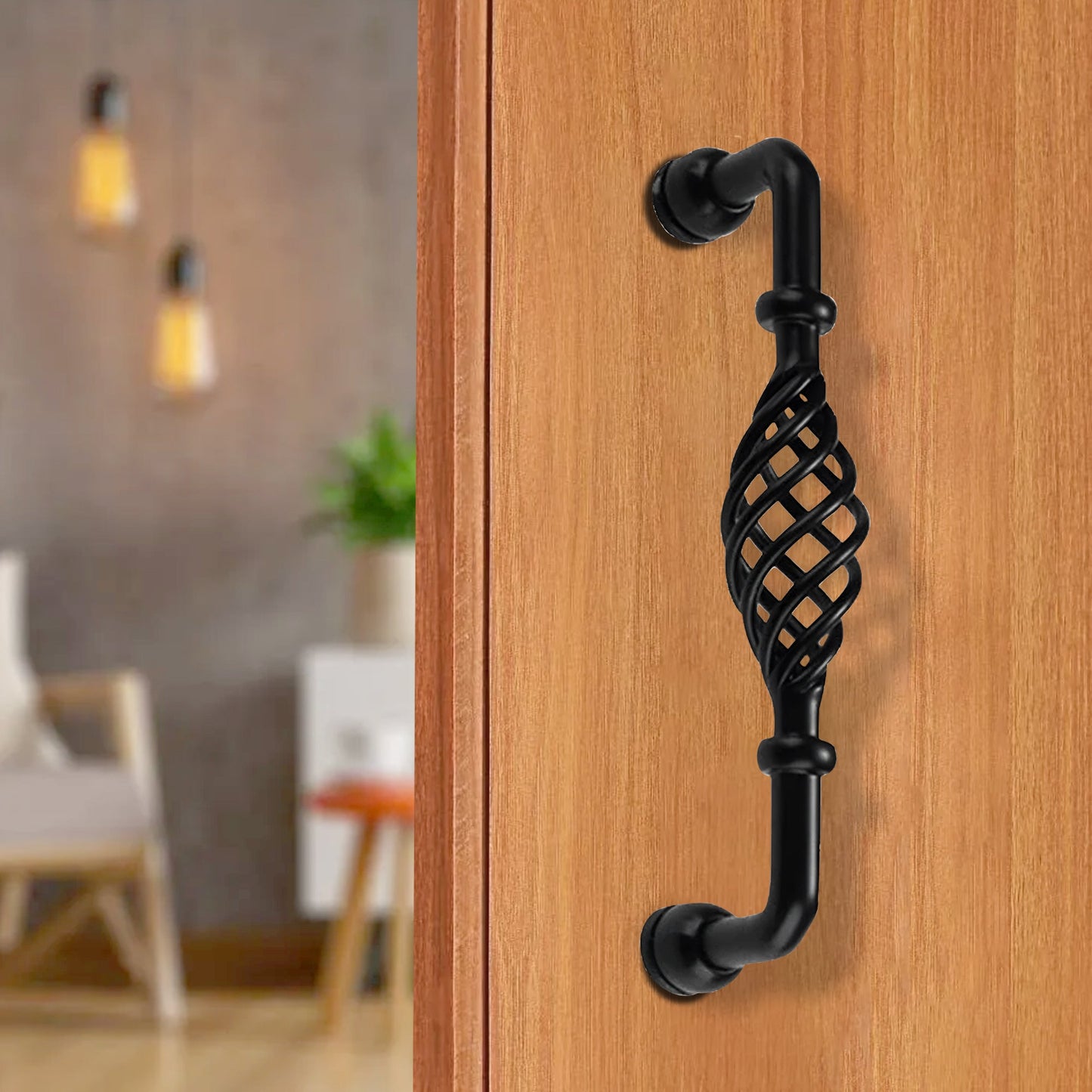 Kitchen Cabinet 96mm Handle Vintage Black Bird Cage Cupboard Pull ~2415