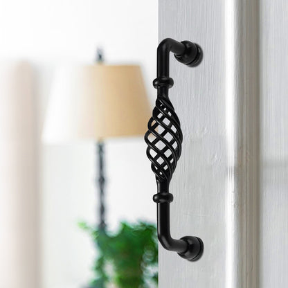 Kitchen Cabinet 96mm Handle Vintage Black Bird Cage Cupboard Pull ~2415