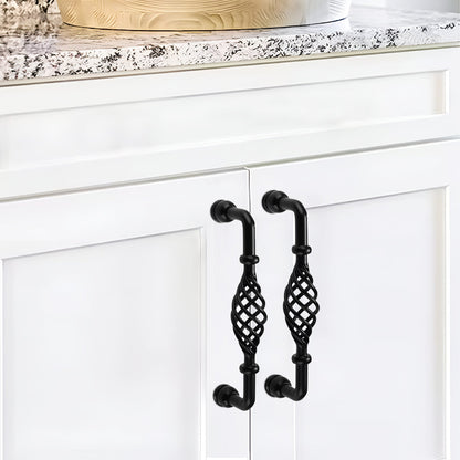 Kitchen Cabinet 96mm Handle Vintage Black Bird Cage Cupboard Pull ~2415