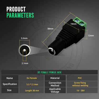 DC Power Connector Female Jack Connector Plug Adapter~4092