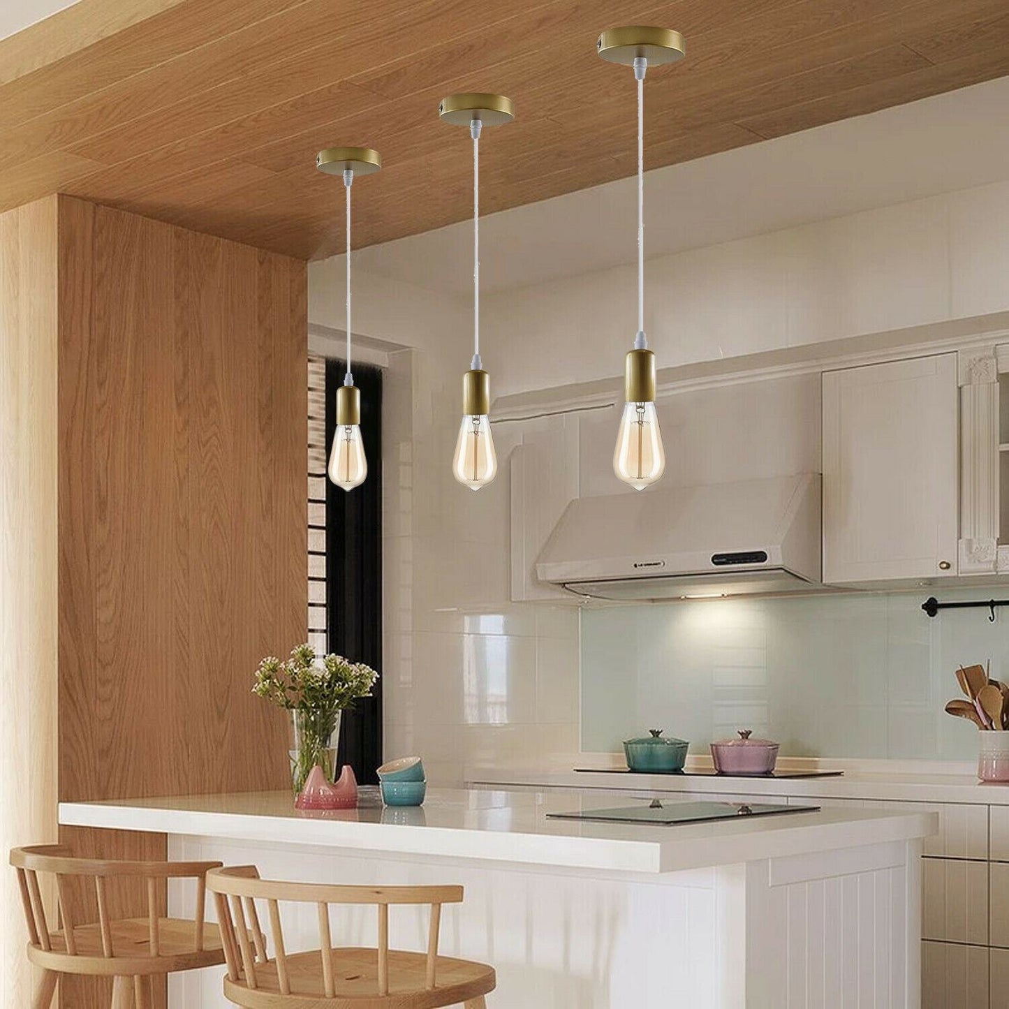 Modern Retro E27 Ceiling Pendant Holder Indoor Hanging Suspension Light Fitting Set~1206