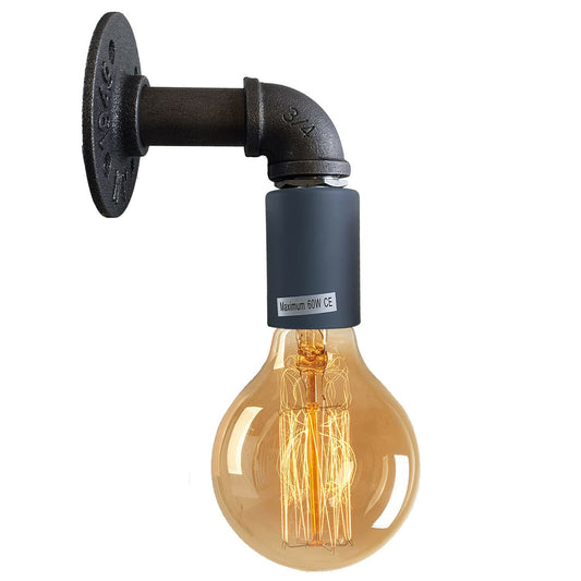 Grey Water Pipe Wall Lamp Industrial style single wall light fitting~1528