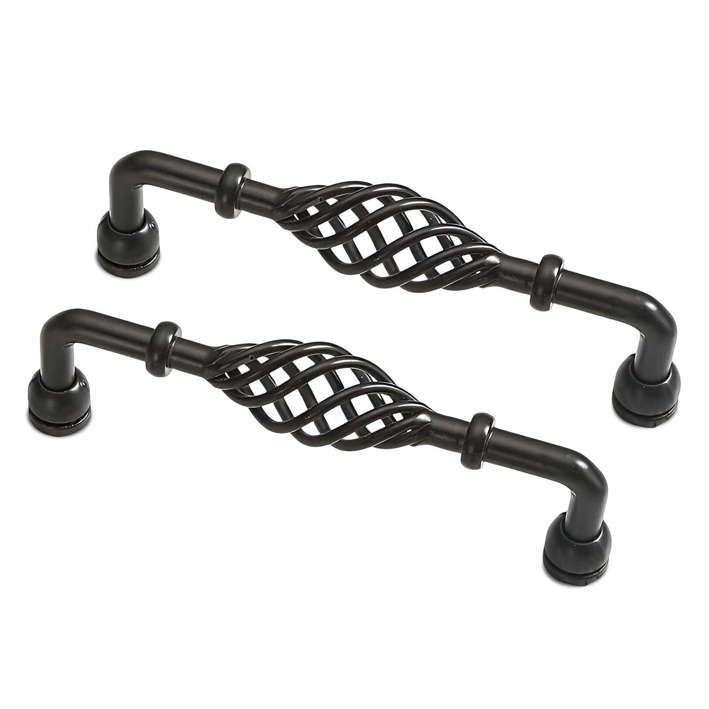 Kitchen Cabinet 96mm Handle Vintage Black Bird Cage Cupboard Pull ~2415